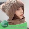 Autumn/Winter Thick Knit Hat-Scarf Combo with Ear Protection