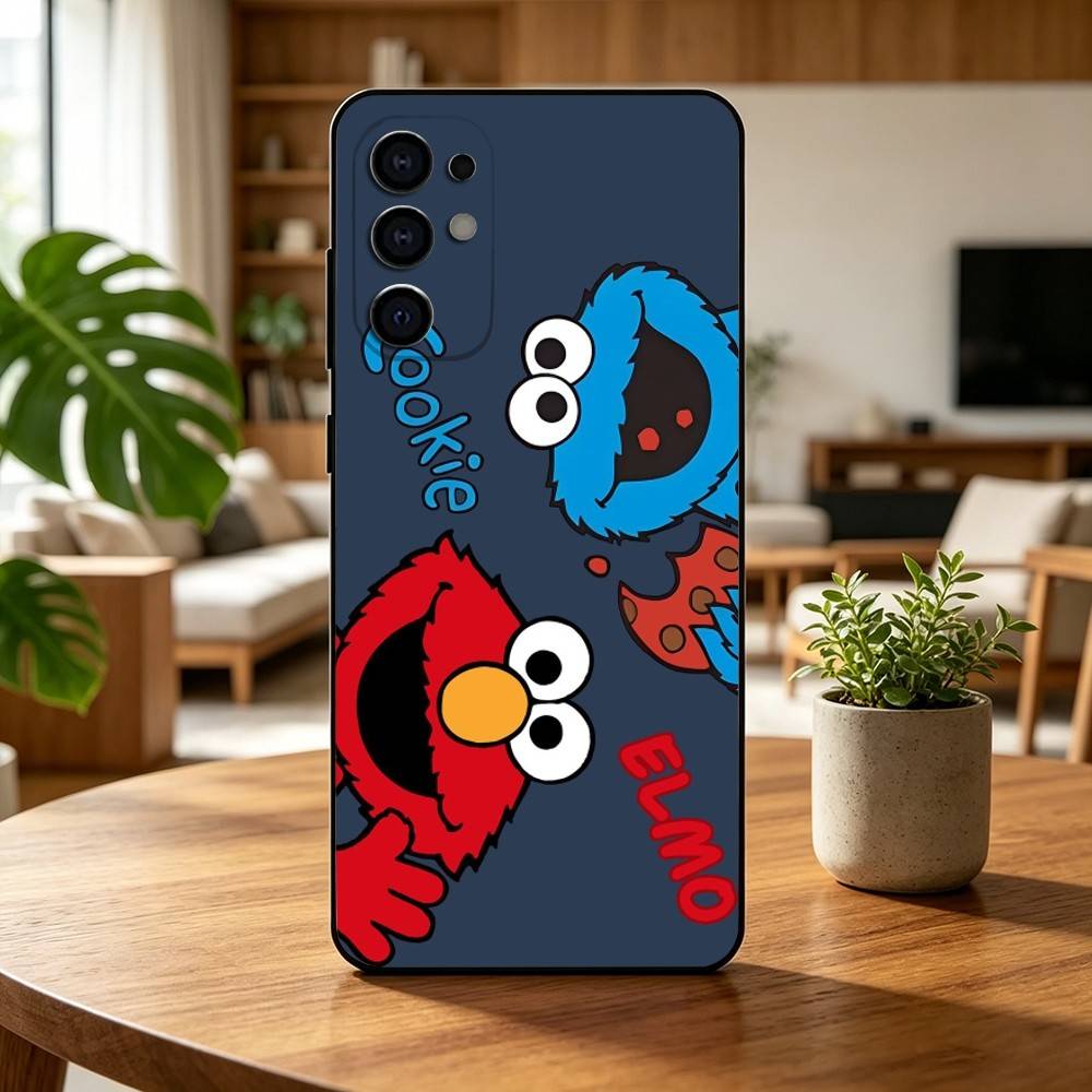 E-ElmoS R-Red C-CookiE Phone Case Black Silicone Soft For Samsung S25,S24,S21,S22,S23,S30,Ultra,S20,Plus,Fe,Lite