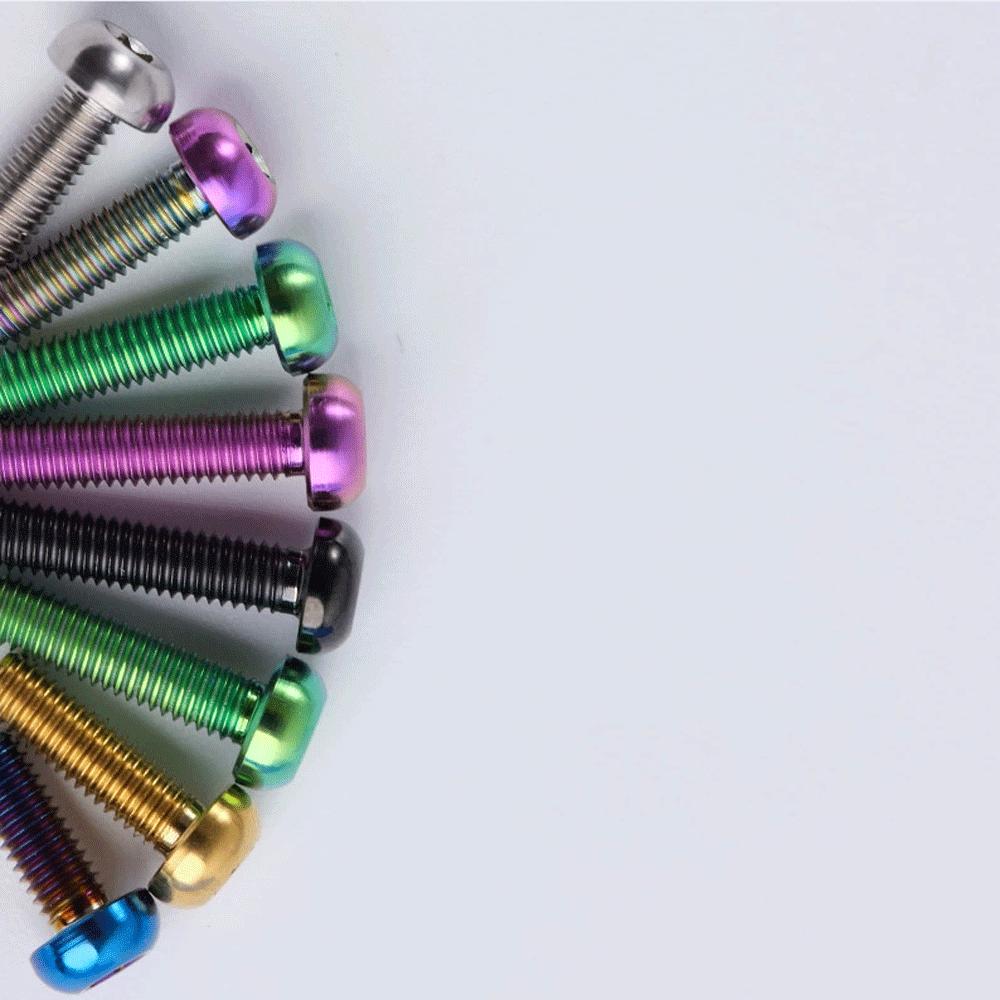 Multiple Color M3 x 6 8 10 12 15mm GR5 Titanium Alloy A2 T25 Torx Button Head D5.5mm Screw Bolt For Road bike