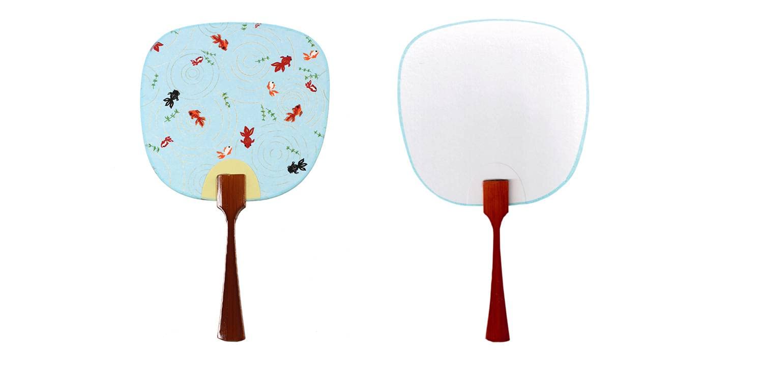 

Kawasumi Washi Маленькие веера для рассылки из бумаги юдзэн с рисунком золотых рыбок, белые, 10 штук, дизайн, односторонние гладкие, (Включает конверт)