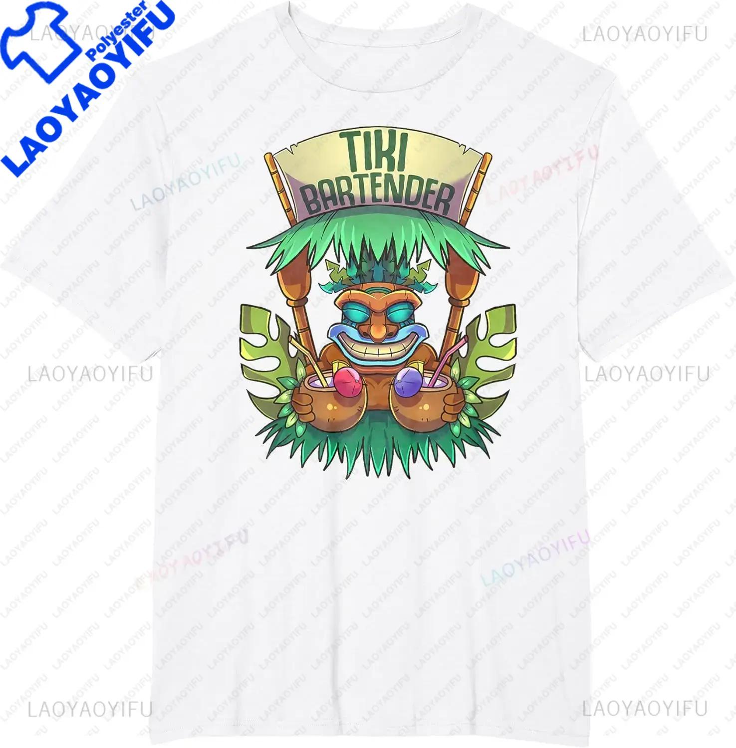 2026 New Fashion Tiki Bartender Kahuna Tropical Drinks Cocktails Luao Party Unisex TShirt Tiki Graphic T Shirts Tops Streetwear S