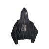 Mens Oversized Distressed Washed Hoodie With Letter Print Loose Fit Cotton Sweatshirt Fall