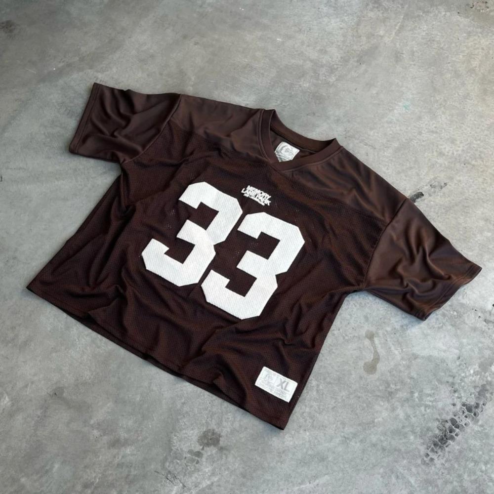 Maglia Retro RogueWave Y2K Asciugatura Rapida Traspirante Rete T-Shirt Street College Abbigliamento Sportivo Oversize Unisex Abbigliamento da Allenamento Calcio