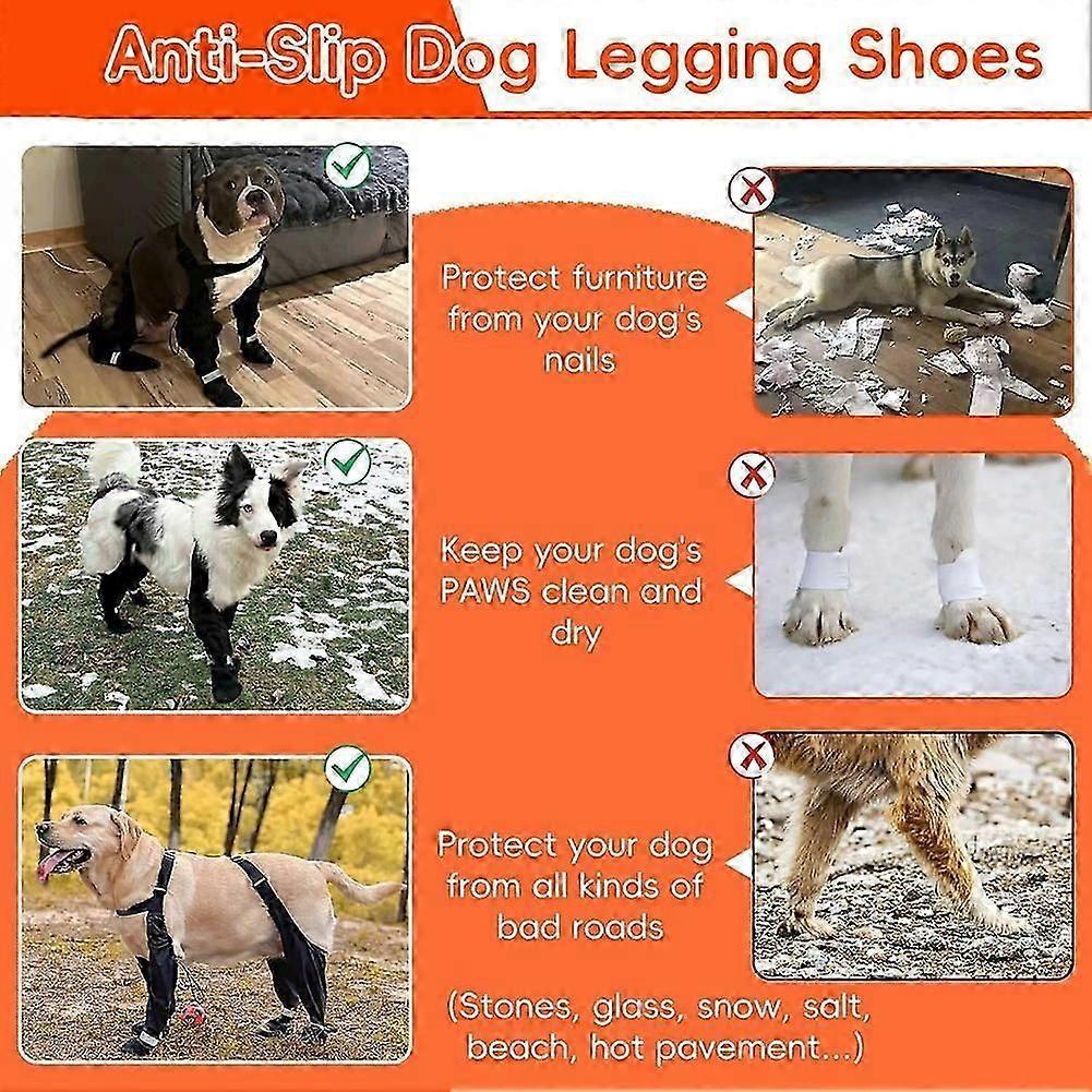 Dog Suspender Boots, Large Dog Rain Boots, Waterproof Doggy Winter Boot Snow Pants, PawProtectors Legging Shoes L New Arrival S06