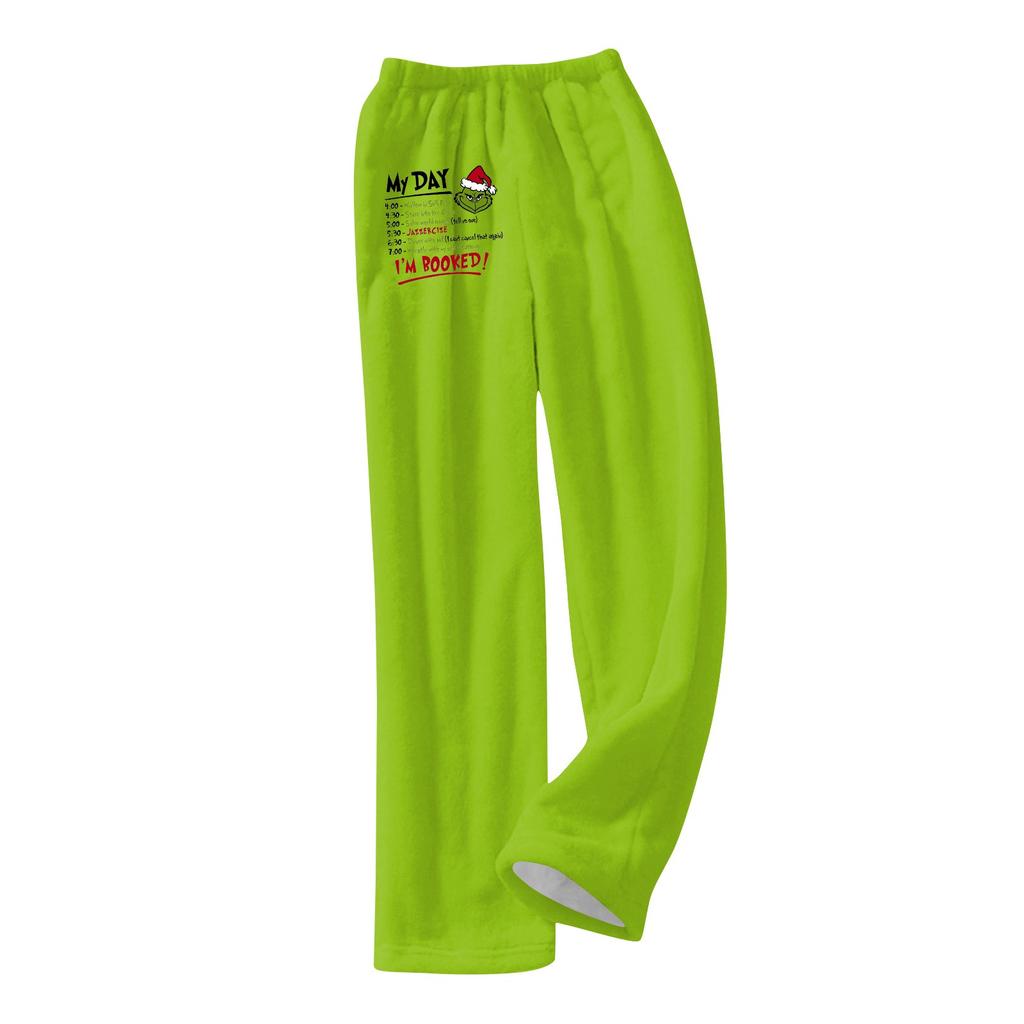 Women Winter Pants Full Length Long Trousers Printed Pants