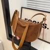 Retro feminine bag with advanced texture  versatile underarm  niche design  new fashion saddle bag