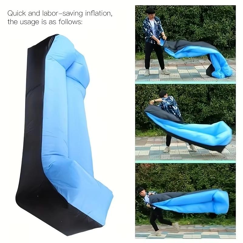 Tragbarer aufblasbarer Liegestuhl mit Kissen Wasserdichtes Sofa für Camping Strand & Festivals Einfache Montage mit Tasche 240*70cm