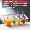 square plastic acrylic transparent box basin tray with lid jam seasoning box milk tea shop gn tray Storage pan with rack tray