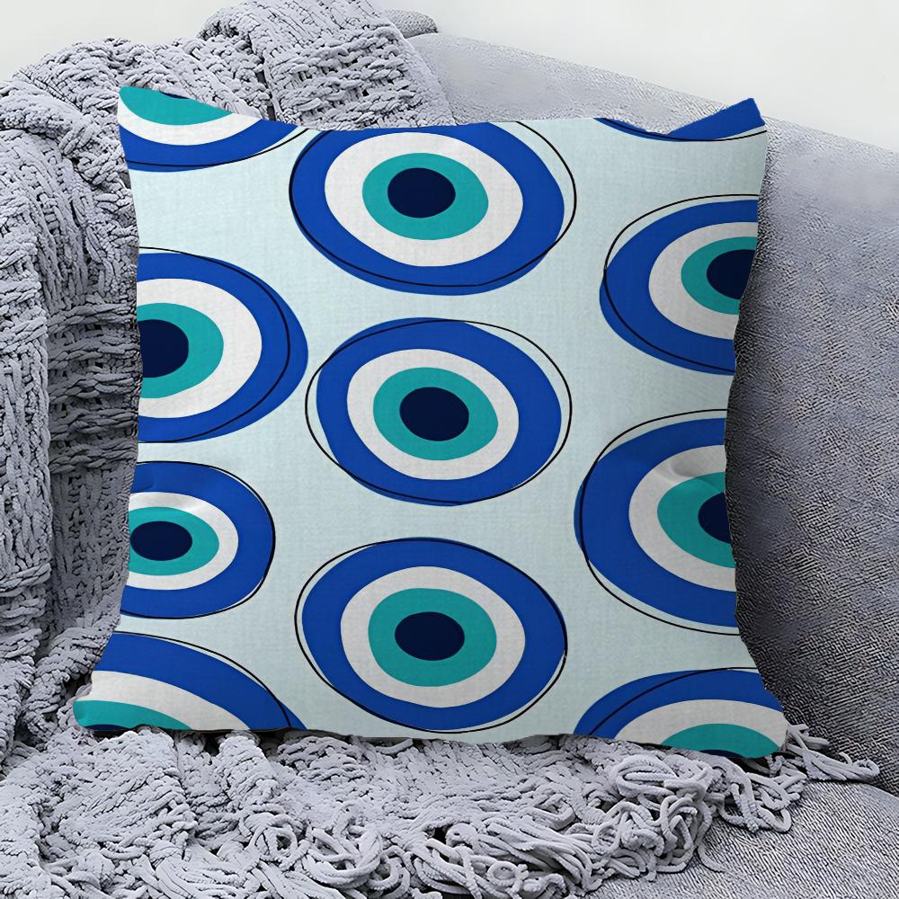 Blue Lucky Eyes Office Cushion Pillowcase Car Cushion Cover45X45CM Lumbar Pillowcase Sofa Pillowcover