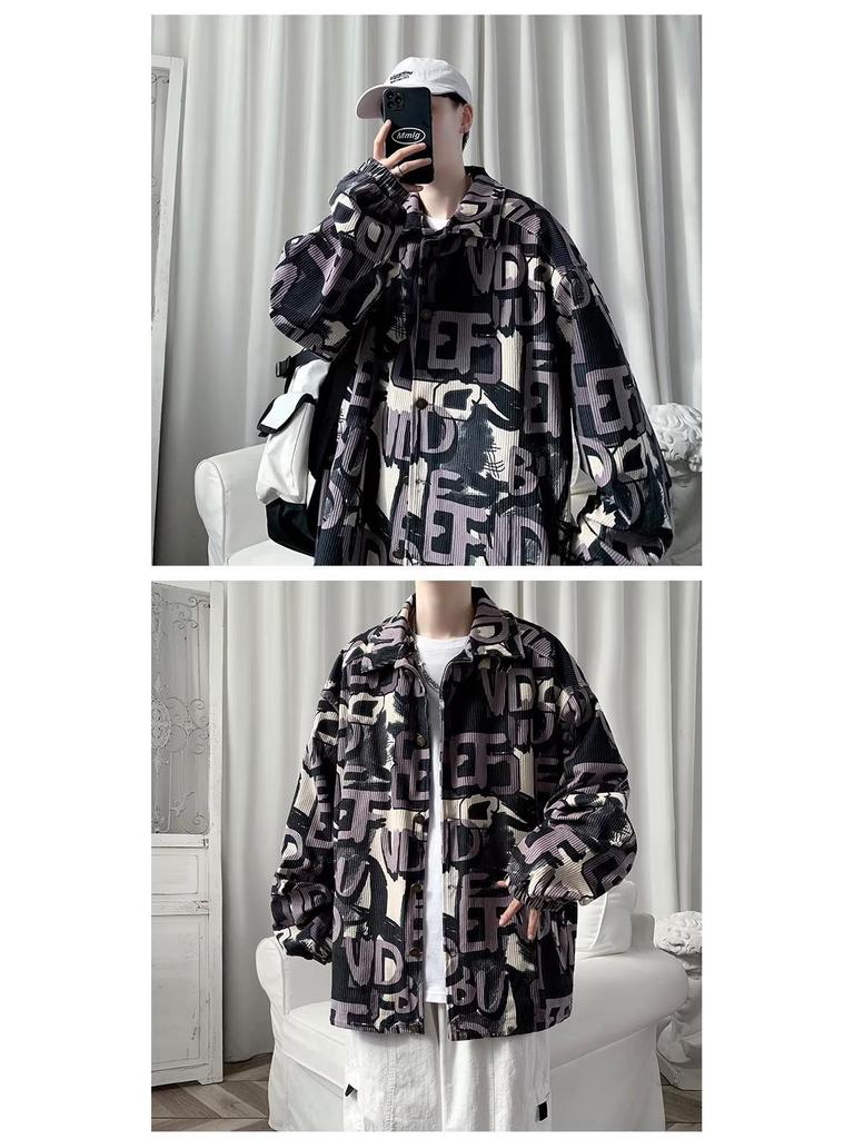 Men's Trendy Corduroy Hip Hop Jacket - Korean Style for Spring and Autumn