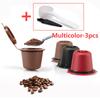 Refillable Reusable Nespresso Coffee Capsule Reutilisable Nespresso Pods with a Spoon a Brush Plastic Coffee Spoon for Cafe Bar