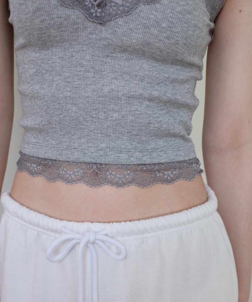 ROSEFRANTZ Lace Trim Sleeveless [Gray]