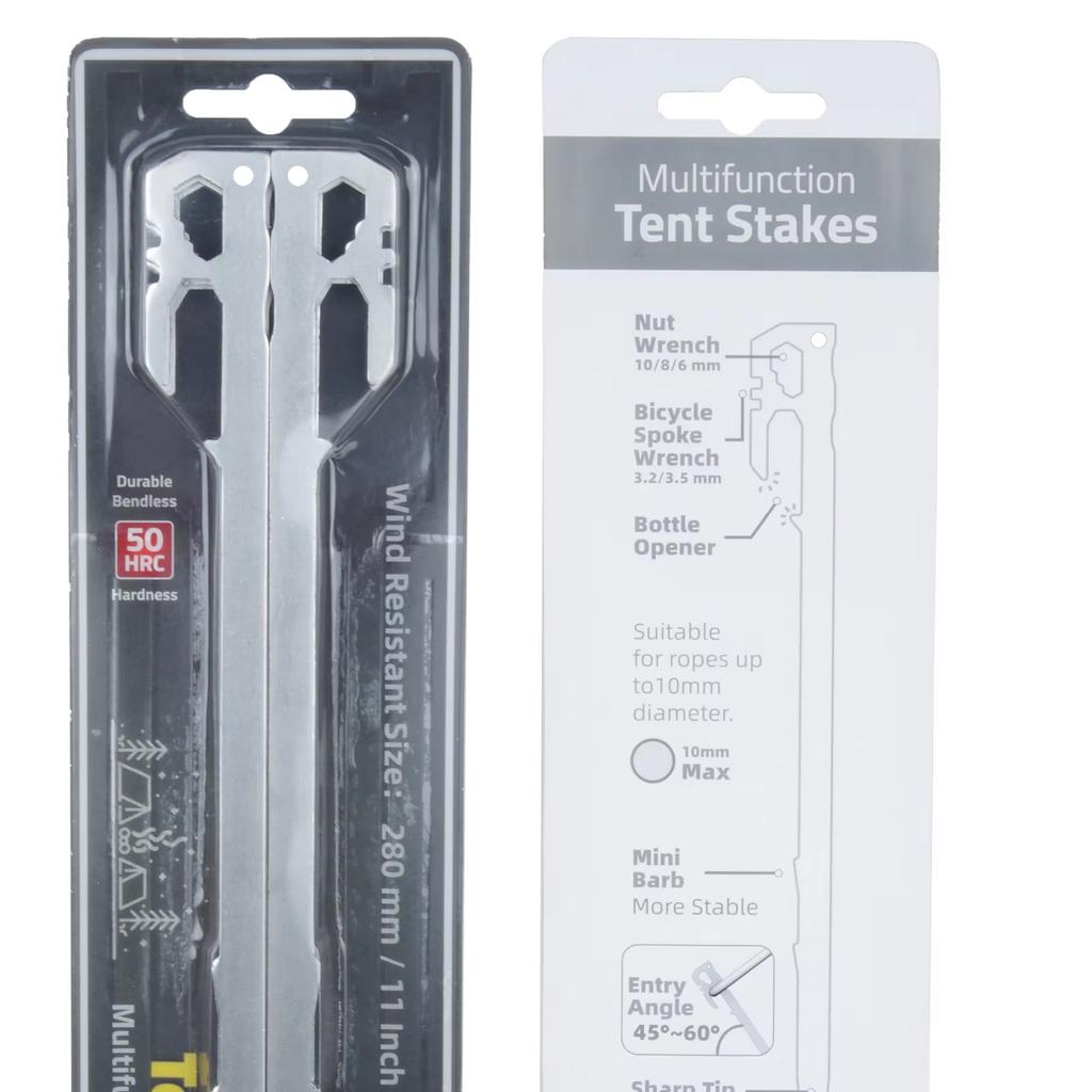 Camping Tent Stakes 6Pcs Canopy Tent Pegs 28cm Stainless Steel Garden Ground Nail beach Awnings Hammock Trampoline Accessories