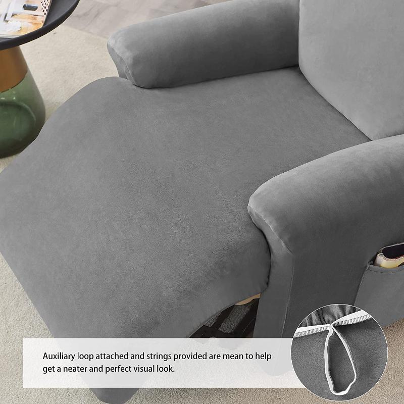 Single Seat Anti Slip Recliner Sofa Covers Velvet Stretch Reclining Couch Slipcovers Furniture Anti Cat Scratch Recliner Chair Spilcover