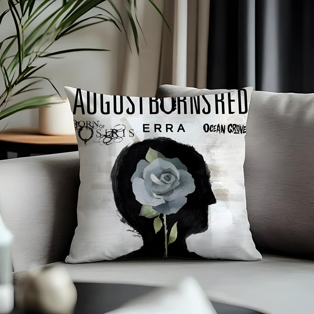 Trending AAugust Burns Reded Cushion Cover Antidustmite Pillowcase Invisible Zipper Silky Short Plush Sofa Cushion Cover