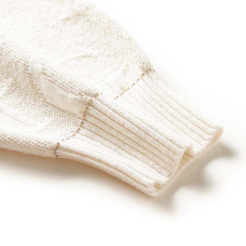 TUHUANG Women's Thick Pure Wool Jacquard Sweater