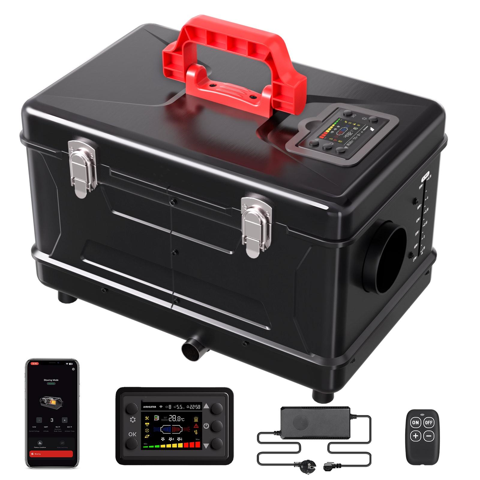 

Hcalory 8KW Diesel Heater, 5L Toolbox Compact 2S Portable Parking Diesel Air Heater 110V/220V/12/24V All in One with App Control чёрный