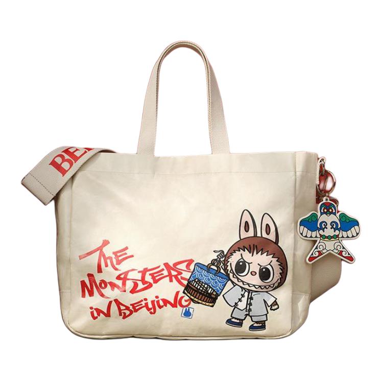 New POP MART PE Tote Bag, Shopping Bag, Crossbody Bag, Handbag Women's White PPMT-2504-019