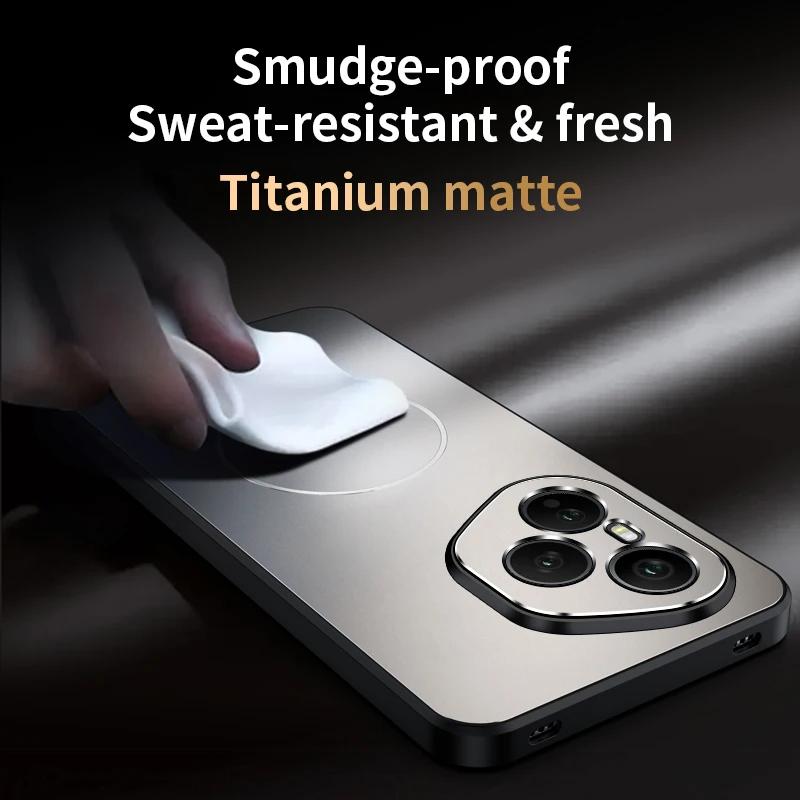 For Honor 400 Pro Case for Magsafe Magnetic Soft Silicone Frame +PC Shockproof Wireless Charge Back Cover for Honor400 400pro