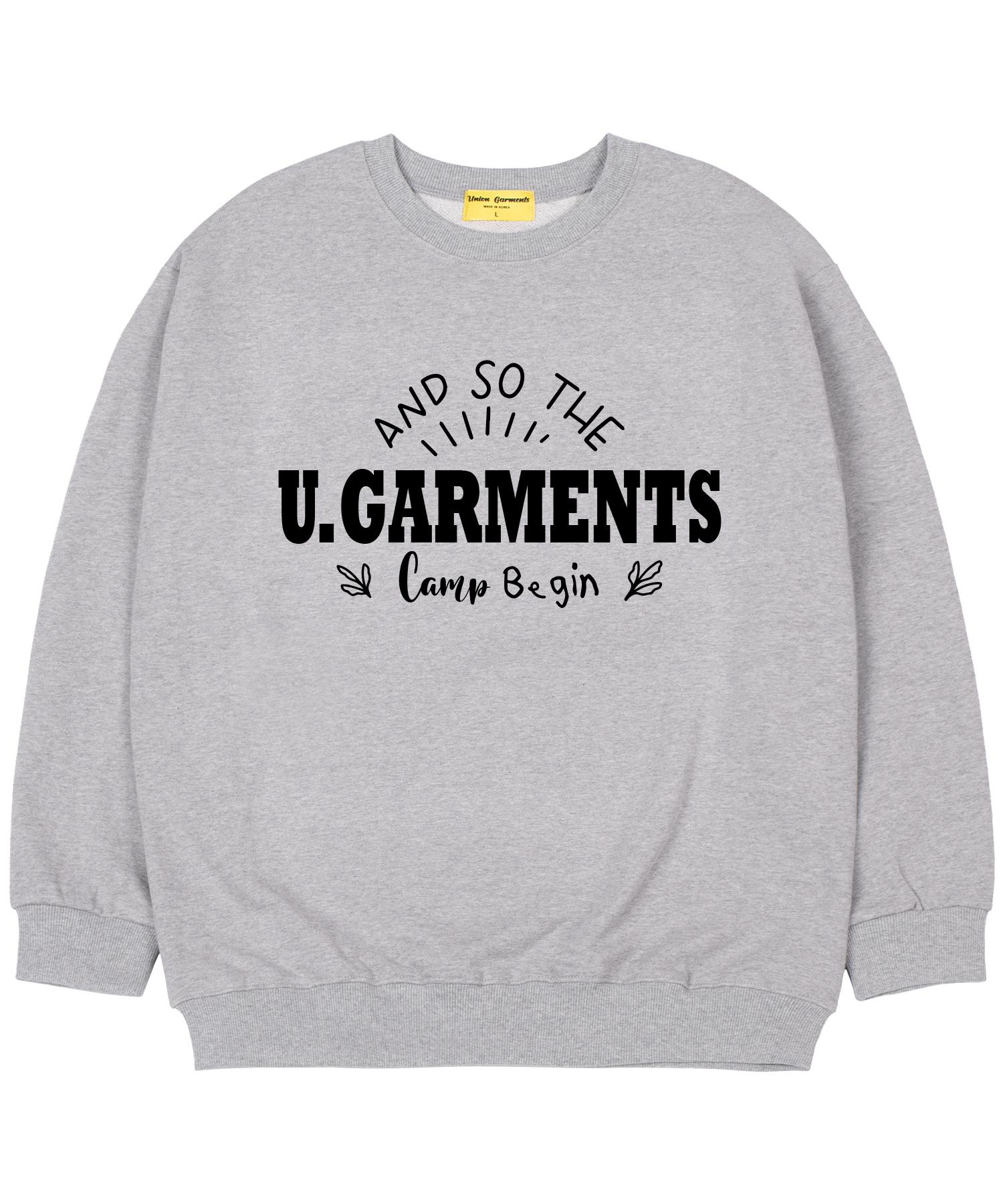 Union Garments [На флисе] Кемпинг Начинающий Оверсайз Худи Серый M