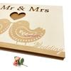 Rustics Wooden Guest Book Wedding Reception Hardcover Guest Book Sign Book Album for Wedding Parties HX6C