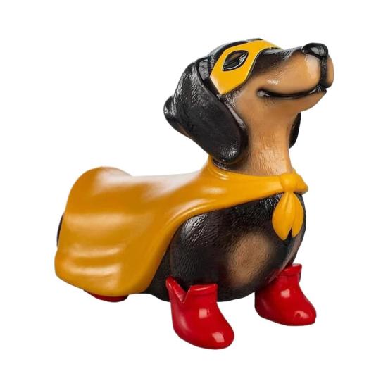 Hero Inspired Dachshund Ornament Yellow Cloak Red Boots Sausage Dog