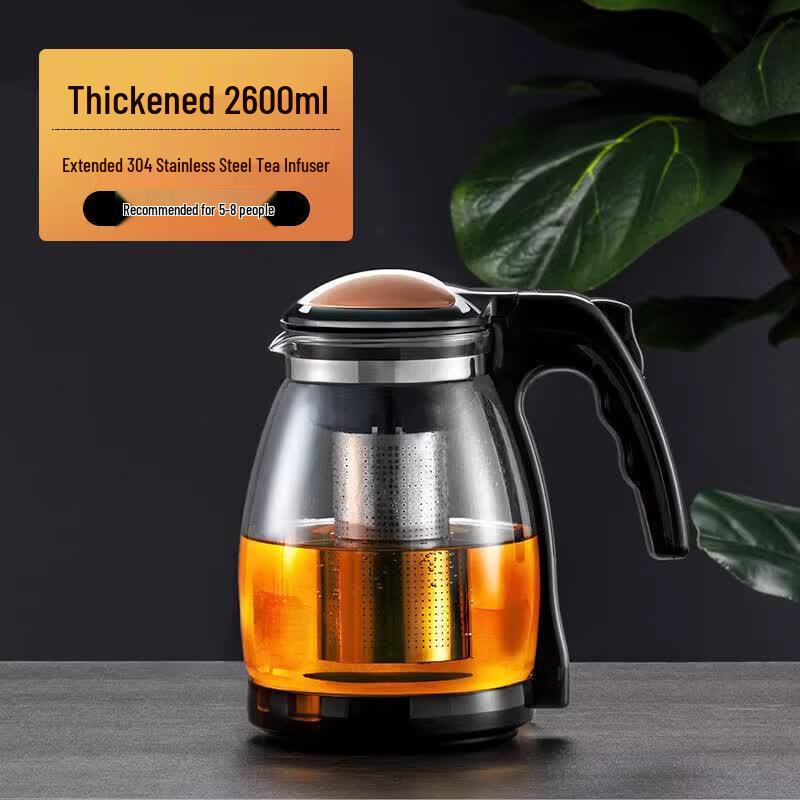 ZISIZ Glass Teapot with Infuser & Tea-Water Separation