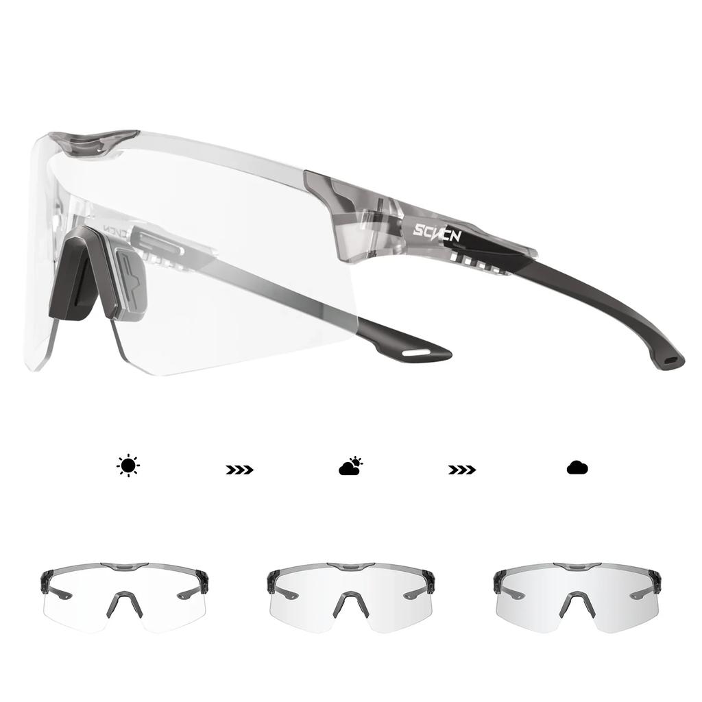 Pochromic Cycling Glasses Bike Sunglasses UV400 Running Sports Bicycle Eyewear Goggles Outdoor MTB Sunglasses Eyepieces