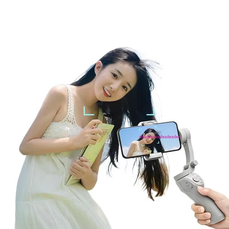 New M01   3-axis Smart Gimbal Handheld Stabilizer Selfie Tripod with Fill Light for Smartphones, Foldable, Smart Face Tracking, Live Frame Stabilizer