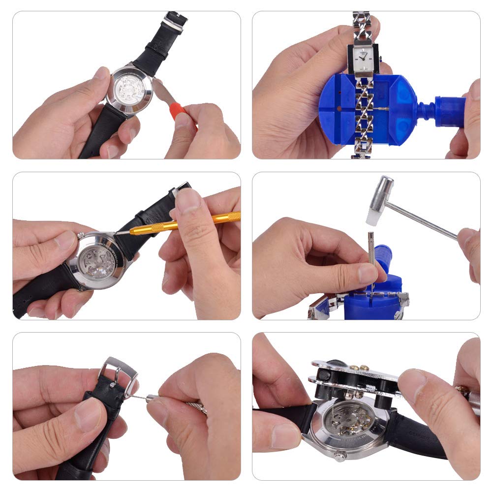 HUICO Watch Repair Kit (149-piece set) - Watch Repair Tool Kit for Watch Battery Replacement, Watch Strap Adjustment, Spring Bar Removal, Watch Band A