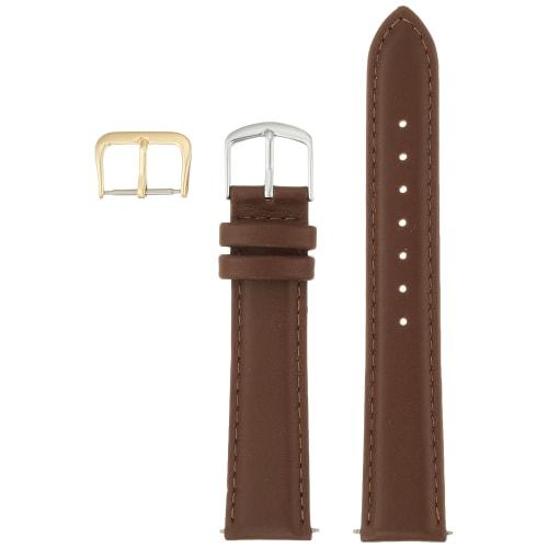 

Ремешок для часов CREPHA из коричневой телячьей кожи 18 мм с антибактериальным покрытием и защитой от запаха, с пряжкой и инструментом в комплекте, M5-18