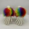 Women Colorful Faux Furs Wrist Cuffs Winter Furry Bands Arm Warmer Wrist Slap On Cuffs Arm Warmer Plush Thicken