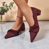 Pointed Toe Women Heeled Shoes Fashion Dress Chunky Shoes Shallow Luxury Pumps 2025 Autumn Designer Sexy Elegant Chaussure Femme