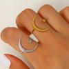 Unisex Sun and Moon Stainless Steel Open Ring – Personalized European and American Style