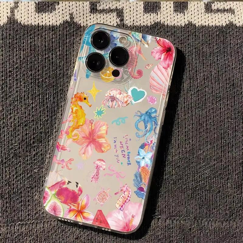 Summer Marine Animals Clear Phone Case For Samsung Galaxy S26 S25 Ultra S24 S23 FE S22 S21 Plus S20 A73 A72 Silicone Cover