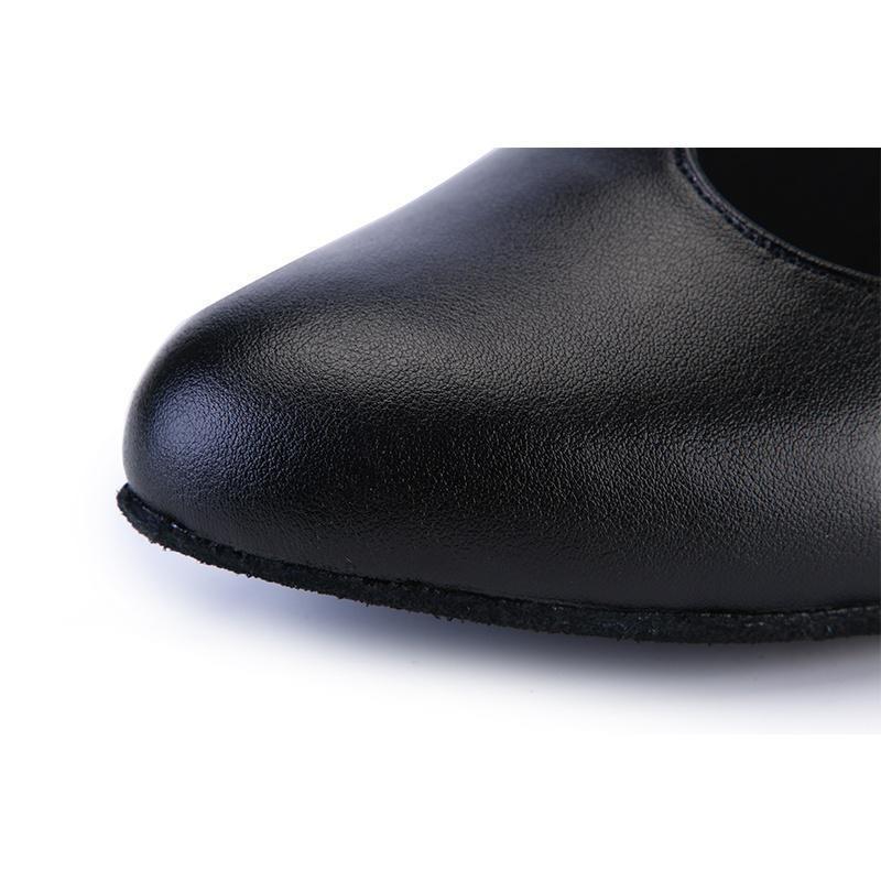 Leather Latin Dance Shoes for Women's Dance Parties Waltz Indoor Modern Dance Shoes Heeles 6cm
