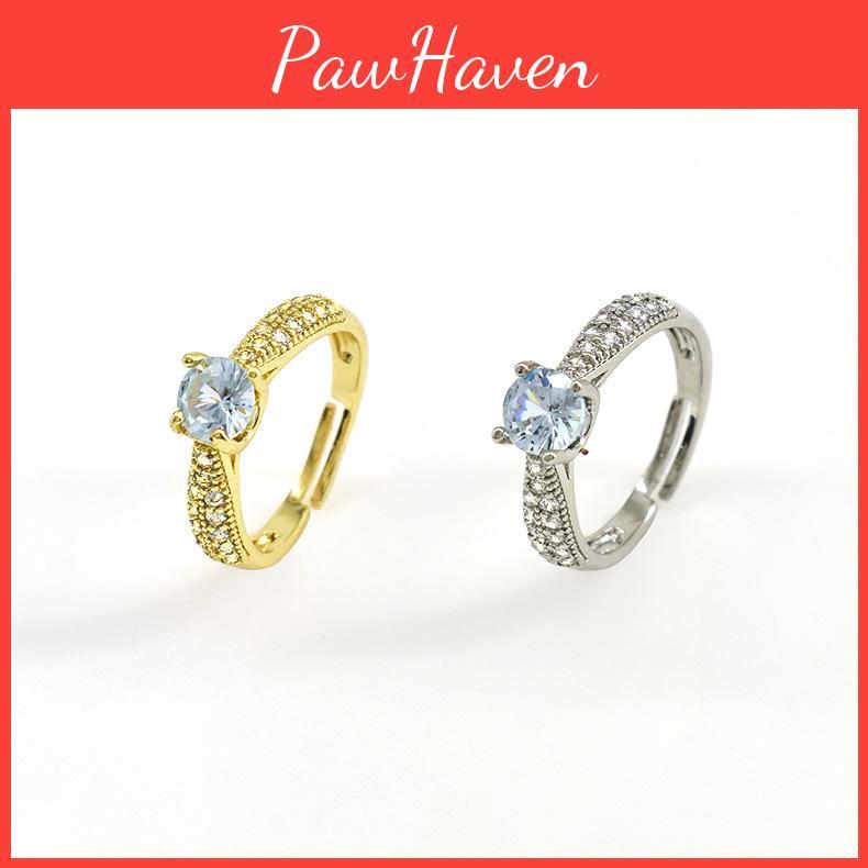 Fashionable Copper Ring With High Carbon Zircon Stones Perfect For Weddings And Proposals