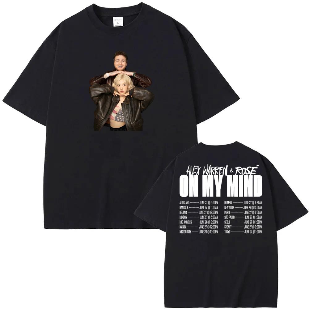 Alex WarrenROSE On My Mind T Shirt Round 100Cotton newTeeshirt Graphic Printing Punk Tshirt Ropa Mujer ClothingTees Top