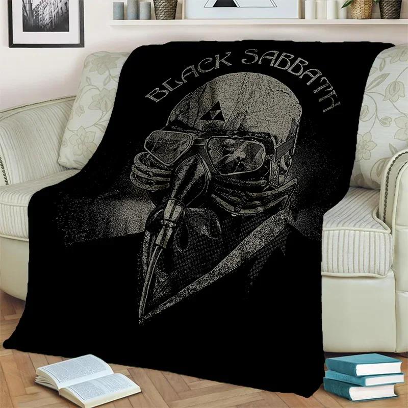 3D BLACK SABBATH Heavy Metal Rock Blanket,Soft Throw Blanket for Home Bedroom Bed Sofa Picnic Travel Office Cover Blanket Kids