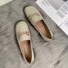 Women's Shoes 2025 New French Flat-soled Loafers, Women's Soft-soled Beanie Shoes, One-pedal Lazy Student Small Single Shoes