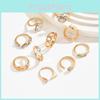 Elegante Bloem Druppel Ring Set Voor Vrouwen Met Geometrisch Ontwerp En Gegalvaniseerde Afwerking