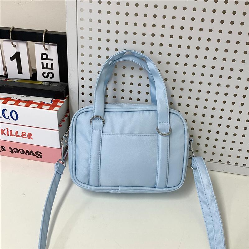 Fashion Casual Kawaii Ita Bag Mini Crossbody Bag Doll Display Transparent Pocket Lightweight Nylon Handbag for Women Girls