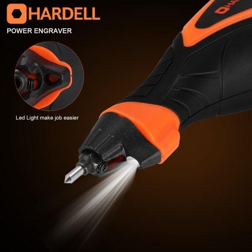 HARDELL Engraving Machine, 5-Speed ??Etching Power Tool with Soft Rubber Handle and Tungsten Carbide Steel Bits, Mini Multifunction Engraving Machine