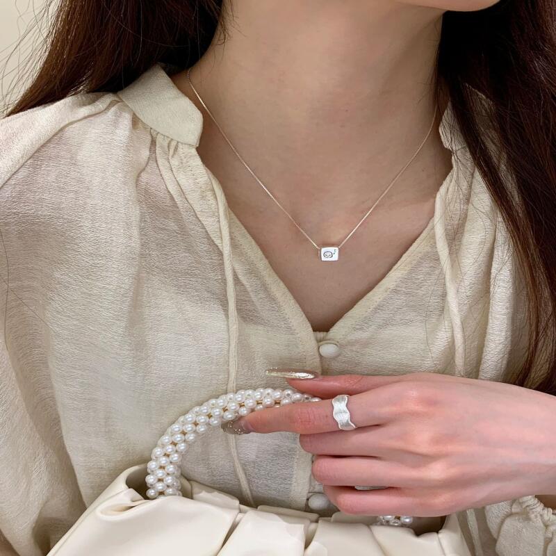 Smiley Smiling Necklace Friendship Couple Necklace Pendant