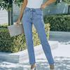 Ladies' Solid Color Casual Pants Versatile Slim Fit Straight Leg Denim Jeans