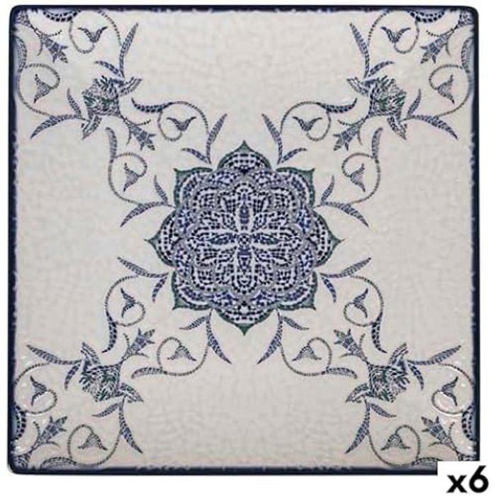 Dinner Plate - LA MEDITERRÁNEA - Rosetta - Multicolored - Set of 6 - 24 X 24 X 2 Cm