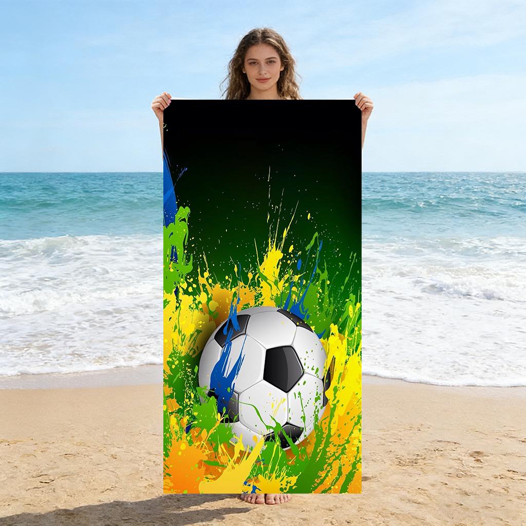 

Football Match Beach Towel Quick-drying Super Absorbent Suitable for Swimming Beach Pool Gym Summer Gift for Friend Families W40*H60(CM)