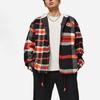 Li Ning Badfive Color Block Plaid Hooded Sports Cotton Jacket Men Jacket Red Black AFMU003-1