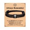 Handwoven Milan Rope Bracelet Alloy Square Cross Faith Bracelet Men's Milan Rope Faith Bracelet