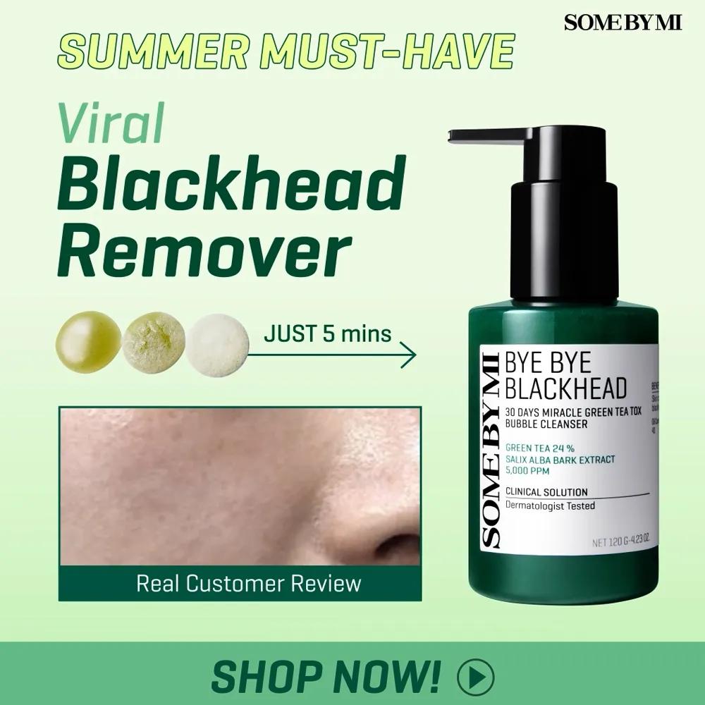 SOME BY MI Bye Bye Black head 30 Days Miracle Green Tea Tox Bubble Cleanser 120g